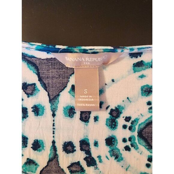 Banana Republic tie dye elastic waist dress size small blue and white - Picture 5 of 8